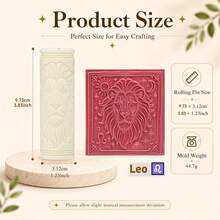 12 Zodiac Embossed Rolling Pin, Astrology Clay Texture Roller, Polymer Clay Stamp Tool, Ceramic Pottery Embossing Roller For DIY Craft Making - Multicolor - View 21
