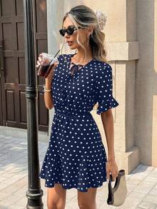 Women Plus Size Sports Dresses - Navy Blue - View 2