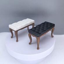 Bangku Kepala Ranjang Ukir Baru untuk Model Rumah, Bangku Panjang Realistis, Model Furnitur Miniatur, Ornamen Bangku Mini untuk Rumah Peri, Cocok untuk Dekorasi Rumah Mini Skala 1:12 (Bahan Plastik Keras) - Bangku samping tempat tidur - View 10