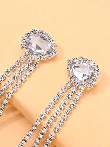 outingfit 1 Pair Sparkly Silver Crystal Shoulder Chain Jewelry, Rhinestone Arm Drape Body Chain For Women, Wedding Bridal Prom Party Accessories - Silver - View 4