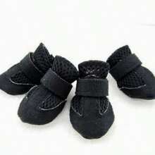 Comfortable Dog Shoes Mesh Breathable Soft Sole Anti-Slip Foot Protection Socks Easy To Clean Protective Ankle Boots For Indoor Use - Black - View 4