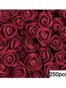 250pcs Artificial Foam Rose Flower Heads, Maintenance-Free, Suitable For Wedding Decoration, Table Centerpiece, Room Decor, Home Living Room Ornament, Autumn Decoration, Cake Dessert DIY, Best Choice For Birthday And Holiday Gifts - Multicolor - View 11
