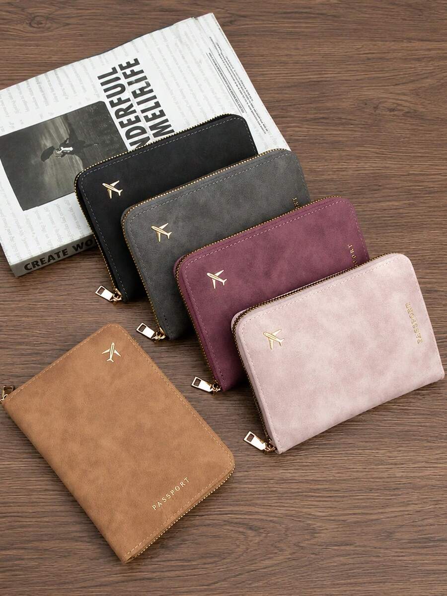 Passport Holder With Zipper, Slots For ID Card And Credit Card, Portable Foldable Storage Bag, Essential Travel Document Organizer, Fashionable Design, Suitable For All Seasons, Indispensable Travel Accessory Passport Cover Passport Case For Travel Lightweight Waterproof Airplane Vacation Travel Accessories Holiday Essential Summer Travel Essentials