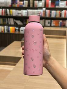 500ml/16.9oz Stainless Steel Mini Flower Pattern Mug, Portable Insulated Water Bottle With Rubber Coating, Suitable For Home Use And Outdoor Sports, Great Gift For Family And Friends Back To School - Multicolor - View 15