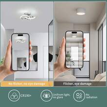 Modern LED Ceiling Lights, 9.5in Chro-Me Hallway Ceiling Light Fixtures 22W Cool White 6000K, Flush Mount Ceiling Light For Kitchen,Aisle, Entrance, Bedroom, Bathroom, Living Room - Silver - View 11