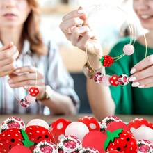 33pcs Silicone Beads With Four Seasons Fruit Elements, Red And Yellow Apple Strawberry Lemon Cherry Elements, Beads Accessories For Enthusiasts To Make Earrings Necklaces Bags Chains Beaded Pens Phone Chains Beaded Makeup Brushes And Other DIY Sets, Fruit Season Suitable For Holiday Gifts Birthday Gifts - Seasonal Fruit Elements - View 7