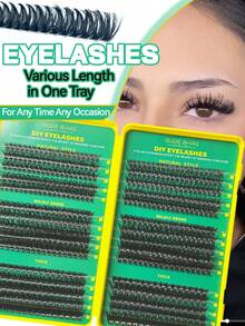 540 pièces Faux Cils en Grappes D Curl Faux Vison, Longueur Mixte 8-16mm, Densité Mixte 60D/80D/100D, Effet Grands Yeux, Comprend Colle, Dissolvant et Ensemble de Pinces, Léger et Réutilisable, Convient aux Débutants pour le Maquillage Quotidien et de Soirée - Noir - Voir 7