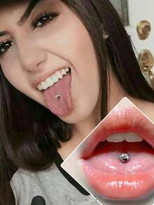 1pc Titanium Tongue Piercing Jewellery 14G Nipple Bars Tongue Barbell Piercing Bar Nipple Piercing Bars Jewellery Tongue Piercing Nipple Piercing - Multicolor - View 3