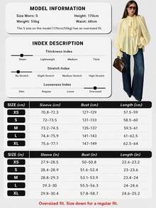 Blusa elegante y casual para mujer con cuello alto, manga larga transparente - Bajo con volantes, manga farol, pliegues delanteros, transparente, botones delanteros, tela de gasa ligera, bloque de color de contraste de satén, camisa de corte holgado para verano - Amarillo claro - Ver 2