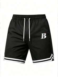 Men's Sports Basketball Shorts, Quick-Dry Gym Training Shorts With Pockets, Men's Casual Running Training Shorts - Black - View 6