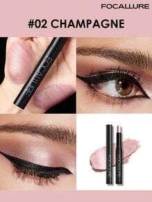 FOCALLURE 2g Cream Eyeshadow Stick, Matte & Shimmer Eye Highlighter, High Pigment Smudge-Proof Eyeshadow Pencil, Long-Lasting Eyeshadow Highlighter Makeup - #02 CHAMPAGNE - View 1