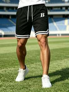 Men's Sports Basketball Shorts, Quick-Dry Gym Training Shorts With Pockets, Men's Casual Running Training Shorts - Black - View 5