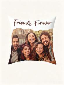 1 pièce Taie d'oreiller personnalisée avec photo - Taie d'oreiller imprimée recto-verso, Taie d'oreiller personnalisée avec photo, Anniversaire d'amitié, Cadeau d'anniversaire - Cadeau idéal pour les couples, la famille, les amis - Fibre de polyester durable, convient pour le canapé, le lit, la voiture, la salle de thé, la chambre, la salle de bain, le salon, la salle à manger, etc. - Champagne - Voir 5