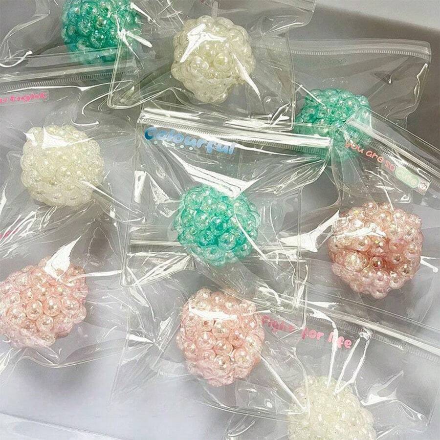 1PC-2026 New Creative Pop Bead Squeeze Ball Stress Relief Toy, Shapeable Pop Bead Squeeze Ball Pearl Handmade Ball, Squishy, Hot-Selling Original, Perfect Gift, Birthday Gift, Ideal Gift, Surprise Gift, Holiday Gift, Best Gift, Gift, Christmas Gift, Exquisite Gift For Game Lovers, Gift