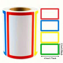 280 Sheets/Roll, Colorful Solid Name Labels, Non-Adhesive Stickers, Extra Large Self-Adhesive Handwritten, Price Tag Stickers, Business Card Notes, Colorful Rectangular Name Labels, Suitable For Office, Meeting, School And Home School Supplies - One Size - View 2