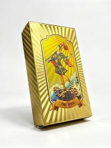 Luxury Gold Foil Imitation Tarot Cards, Waterproof PVC Anti-Wrinkle Vintage Tarot Deck, Divination Cards Suitable For Beginners, Gift For Tarot Enthusiasts, High-End Gift Item Suitable For Collection And Divination Use - Multicolor - View 7