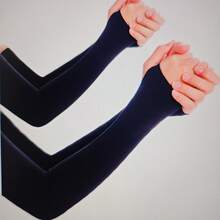 Mehrfarbige Optionen, einfarbige Eisseiden-Armstulpen, Unisex Sommer Eisseiden-Armstulpen, atmungsaktives elastisches schnelltrocknendes Material für Outdoor-Sport, elastische Passform, ideale Wahl für Sommersport und Radfahren, geeignet für Outdoor-Aktivitäten - A - Übersicht 9