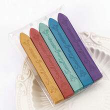 5pcs/Pack English Wax Sticks With Wick, Sealing Wax For Wax Seal Stamp, Multiple Colors Available, Suitable For Envelopes/Invitations/Scrapbooking/Gift Wrapping/DIY Handmade Decoration - 5 Sticks/pack With English Cored Wax Strips - View 28