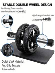 Double-Wheel Ab Machine, Giant Ab Roller, Abdominal Trainer, Gym Accessory, Training, Fitness, Home Workout - Multicolor - View 9