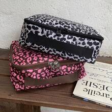 Nueva bolsa de maquillaje portátil de gran capacidad con estampado de leopardo, bolsa de aseo, bolsa organizadora de viaje - neceser - Ver 5