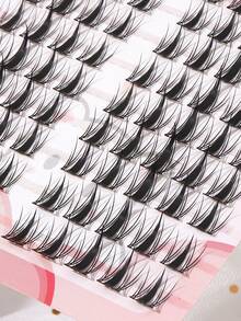 100 piezas Pestañas postizas en racimo con rizo C, volumen 3D alto, pestañas postizas DIY, nuevas pestañas postizas en racimo individual con rizo C naturales y puntiagudas cruzadas, pestañas postizas para fiesta y cosplay, racimos de pestañas, pestañas postizas individuales, pestañas postizas, pestañas postizas - Ver 4