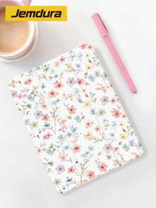 極簡法式水彩花卉印花圖案，適用於 Kindle NK 11/Ko-Bo/Kindle Youth Edition/Kindle Paperwhite 5、Kindle 2024 保護殼/平板電腦三折支架保護殼，具備自動喚醒/睡眠功能，輕巧便攜，完美貼合保護您的閱讀設備，適合送給孩子/家人的禮物 - 彩色 - 查看 2