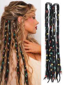 Merlad Braided Colorful Rope Dreadlocks Gradient Hair Tie Niche Wool Braid Hair Tie Women's,Clips For Hair - Multicolor - View 9