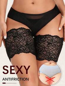 1 Pair Lace Thigh Straps, Invisible Anti-Chafing Anti-Slip Garter Belt, Sexy Black Lace Lingerie Accessory, Women's Daily Lingerie Accessory, Suitable For Parties - Multicolor - View 1