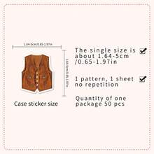 50件裝西部牛仔貼紙，西部裝飾，西部禮品，牛仔貼紙，牛仔 Rodeo 貼紙，西部主題乙烯基貼紙，適用於筆記本電腦、桿、滑板、水瓶、電腦、手機 - 棕色 - 查看 1