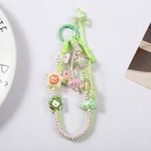 1pc Y2K Style Colorful Beads Zinc Alloy Phone Wrist Strap, Mixed Pendant Keychain, School Backpack Charm - Multicolor - View 8