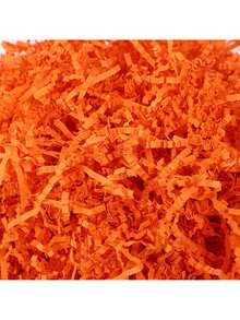 200g Orange Crinkled Paper Shreds, Raffia Confetti Gift Box Basket Filling, Halloween & Fall Party Decor - View 6