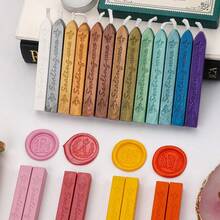 5pcs/Pack English Wax Sticks With Wick, Sealing Wax For Wax Seal Stamp, Multiple Colors Available, Suitable For Envelopes/Invitations/Scrapbooking/Gift Wrapping/DIY Handmade Decoration - 5 Sticks/pack With English Cored Wax Strips - View 4