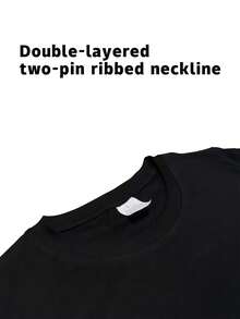 T-shirt estiva a maniche corte da donna, maglietta ampia taglie forti, tessuto in maglia di cotone, stile urbano moderno - nero - Visualizzare 6