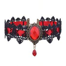 Bộ phụ kiện hóa trang ác quỷ 2 món, băng đô sừng ác quỷ chuyển màu đỏ-đen + vòng cổ ren Gothic đính đá đỏ, bộ nhập vai fantasy tối cho người lớn, phù hợp cho Halloween, tiệc Gothic và sự kiện theo chủ đề - Nhiều màu - Xem 9