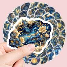 50pcs Mythological Universe Grotesque Ins Style Highly Attractive Planet & Floral Creative Waterproof Stickers For Journal, Phone Case, Notebook - A - View 5