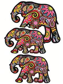 1pc/2pcs/3pcs/4pcs Colorful Cartoon Animal Elephant Badge Polyester (Polyester) Textile DIY Embroidery Patch All Season Clothing Apparel Shoes Hats Accessories - Multicolor - View 14