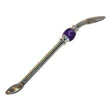 Stainless Steel Yerba Mate Tea Bombilla Gourd Drinking Straw Silver Purple by - Púrpura - Ver 2