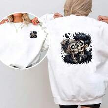 1/2/3 Stücke Gothic Totenkopf Paar Bügelaufnäher, Y2K schwarzer Rabe Herz DIY Transferfolie, geeignet für T-Shirts, Stofftaschen, Stoffkleidung Dekoration, langanhaltend und beständig, hochwertiger Stofftransfer Aufkleber, passt zu Feiertagsoutfits, saisonale Dekoration, geeignet für Feiertagskäufer und Bastelliebhaber - Mehrfarbig - Übersicht 5