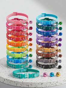 PETSIN 10pcs Random Color Pet Collar Suitable For Cats And Small Dogs - Multicolor - View 5