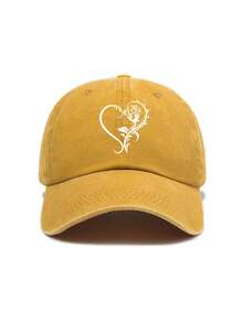 Men's Baseball Cap New Heart Rose Print Washed Distressed Soft Top Vintage Sun Hat Baseball Cap - Retro Baseball Cap - View 9