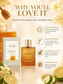 50ml Honey Bergamot Unisex Perfume, Gentle Natural Fresh Scent, Charming Daily Portable Long-Lasting Fragrance For Women - Multi Scents - View 2