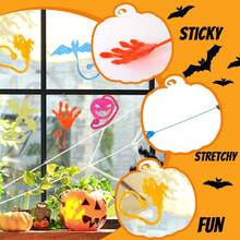 5/10/20pcs Halloween Stretchy Sticky Hands Toys, Slap Sticky Hands Bulk For Kids Gift, Pumpkin, Ghost, Spider, Skeleton, Party Favors Classroom Game Prizes, Random Color Style - Halloween - View 4