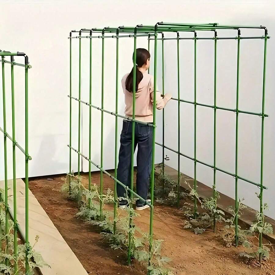 10件組耐用園藝支架套組 - 必備植物支撐,易於插入,用於植物支撐與整理 - 堅固、耐候且易於使用,適用於各種植物、水果和蔬菜,戶外和陽台,支撐攀爬植物、樹木和花卉,整理園藝工具,防鏽、省空間的植物支撐,適合園藝愛好者 - 花園支撐架套裝 - 查看 1