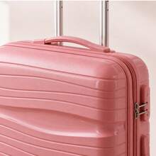 Carry-On Suitcase 10kg Premium Polypropylene PP Ultra Resistant Expandable With 360 Degree Double Wheels Built-In Lock Organized Internal Compartment Hand Luggage Rigid Bag - 粉色 - 查看 4