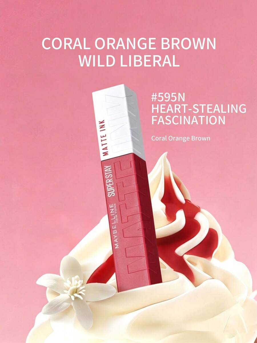 Maybelline 美寶琳持久霧面液態唇膏 595N 5ML 珊瑚橘棕色 - #595N Coral Orange Brown - 查看 1
