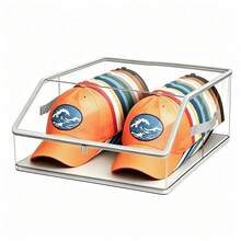 OrdoVault 1/2 buah Organizer Topi Transparan Bening, Kotak Penyimpanan Topi Plastik dengan Resleting, Kotak Pajangan Topi untuk Organizer Lemari, Dekorasi Kamar Tidur, Perlengkapan Kembali ke Sekolah - View 12