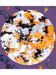 1000pcs Halloween Confetti Mix, Halloween Table Scatter Decorations, Pumpkin Bat Ghost Spider Confetti, Orange Black White Party Sprinkle Set For Halloween Party, Halloween Party Table Center Decorations (Confetti) - Multiple Styles - View 6