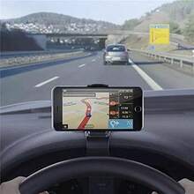 黑色 - 車用手機支架，夾式支架 - 適用於汽車、露營車、皮卡車和其他車輛中控台儀表板手機支架。夾式防滑無需鑽孔無需黏著 - A - 查看 4