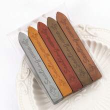 5pcs/Pack English Wax Sticks With Wick, Sealing Wax For Wax Seal Stamp, Multiple Colors Available, Suitable For Envelopes/Invitations/Scrapbooking/Gift Wrapping/DIY Handmade Decoration - 5 Sticks/pack With English Cored Wax Strips - View 29