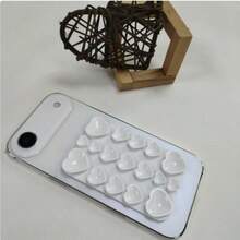 4pcsCute Pink And White Silicone Suction Cup Heart-Shaped Soft Silicone Phone Case, Korean Version Dopamine Heart-Shaped Design, With Suction Cup Holder, Soft Silicone Back Cover, Compatible With IPhone 17 Pro Max 16 15 13 12 11 Pro Max Plus - View 5